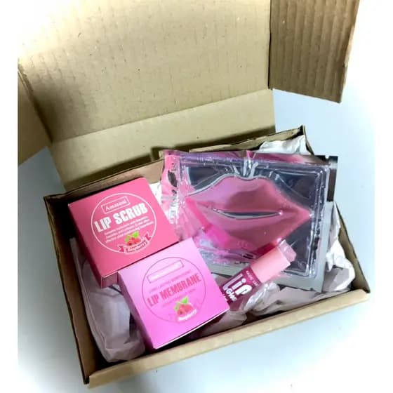 Kit Spa Labial Completo 4 itens – Esfoliante + Máscara + Hidratante + Gloss