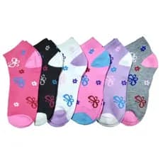 Kit 6/12 Pares de Meias Soquete Feminina Estampada Cores Variadas