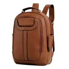 Mochila Feminina de Couro Texturizado Luxo Casual Grande Capacidade para Trabalho