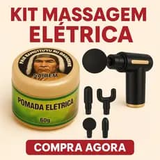 Kit Massageador Portátil + Pomada Elétrica do Pagé Indígena 60g – Alívio Rápido de Dor Muscular