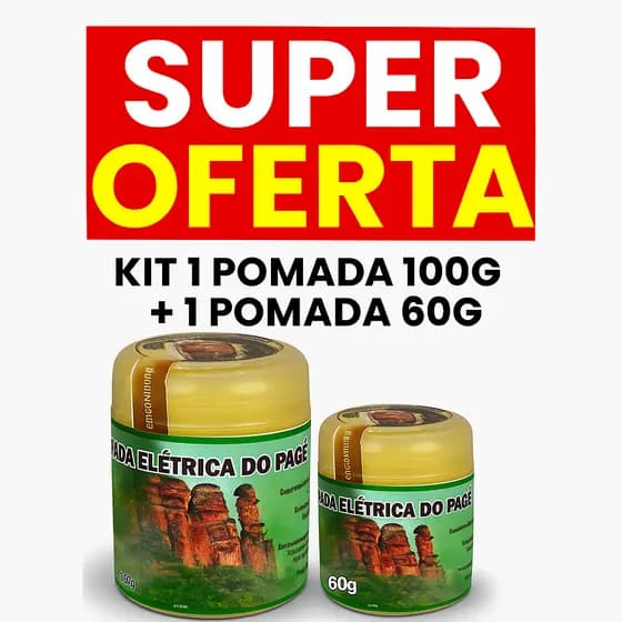 Kit Pomada Elétrica do Pagé 100g + 60g | Melhor Pomada para Dor Muscular e Bem-Estar