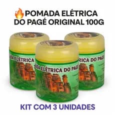 Kit 3 Pomadas Elétrica do Pagé 100g – Forte Contra Dores Musculares Coluna E Inflamações Massagem