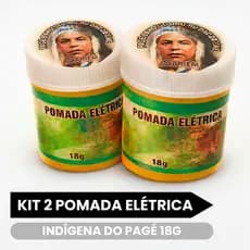 Kit 2 Pomada Elétrica Indígena do Pagé 18g Massageador Muscular Alívio Para Dor Muscular Lombar