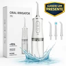 Aparelho Portátil para Higiene Bucal Recarregável 220ml com 4 Bicos Uso Doméstico (Irrigador Oral)