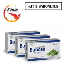 Kit 3 Sabonetes Antisséptico de Babosa 90g para Pele Delicada - Hidratação e Proteção Diária