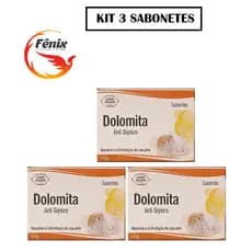 Kit 3 Sabonetes Dolomita Em Barra 90g - Clareamento Cicatrizante Anti-Inflamatório Lifting - Natural