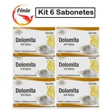 Kit 6 Sabonetes Dolomita Em Barra 90g - Limpeza Esfoliante Clareamento Hidratante Lifting - Natural