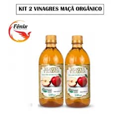 Kit 2 Vinagres Maçã Orgânico Montes Verdes 530ml - Probiótico Saudável Natural Saúde Bem Estar