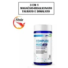 Suplemento Alimentar Complex Mag 3 em 1 - Magnésio Bisglicinato, Taurato e Dimalato - 60 Cápsulas
