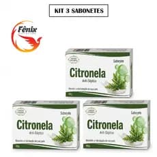 Kit 3 Sabonete Anti-Séptico Citronela 90g Lianda Natural - Uso Corporal e Proteção contra Insetos