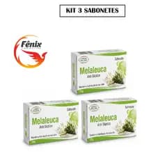 Kit 3 Sabonetes de Melaleuca 90g Hidratante Antibacteriano Antifúngicas Anti-inflamatórias Natural