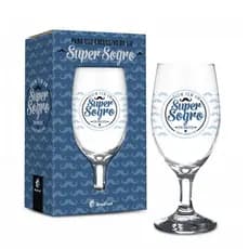Taça de vidro personalizada para sogro "Super sogro" 330ml na caixa para cerveja - taca para cerveja chopp presentes