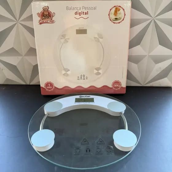 Balança corporal digital de piso até 180kg de vidro para banheiro para adulto criança decorativa balanca