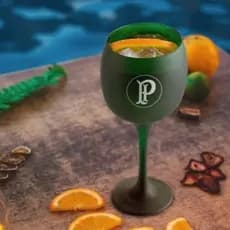 Taça de gin de vidro verde personalizada palmeiras 615ml na caixa presente taca gim cerveja drink palmeira grande pai