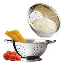 Escorredor Arroz E Macarrão Kit Inox Alta Qualidade