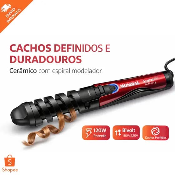 Modelador de Cachos Mondial Spiral Infinity EM-05 Bivolt 15W Cerâmica