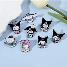 kit com 08 broches pins para jaqueta, roupas, mala, Hello kitty, Korumi