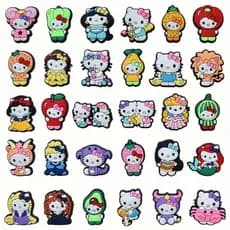 kit 30 Broches, pins para sandália, chinelo, mochila, Gatinho,  Gatinha, Hello Kitty