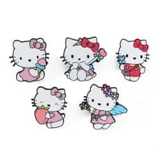 kit com 05 Broches, Pins, para colocar na roupa, mala, Hello Kitty, Korumi