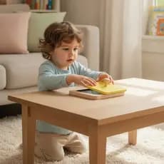 Espelho De Madeira Com Botão Interativo Montessori Brinquedo Seguro De Longa Duração Para Bebê , Escola Em Casa