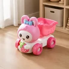 5 Peças Coelho Areia Veículo Rosa Sandcastle Kit De Construção Praia Balde Conjunto Cores Brilhantes Ao Ar Livre Jogar B