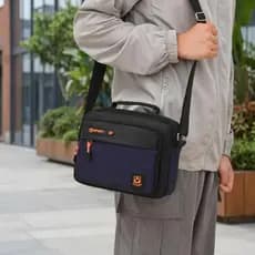 Peito Crossbody Masculino Bolsa Com Zíper Oxford Pano Alça Superior Vários Bolsos