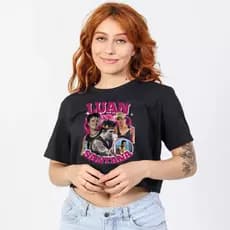 Cropped Camiseta T-shirt Luan Santana Cantor  Sertanejo Algodão Para Fã