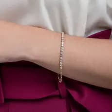 Pulseira Rommanel Banhada Ouro 18k Elos Ovais Zircônias 551699 Catálogo REF: 5516992006