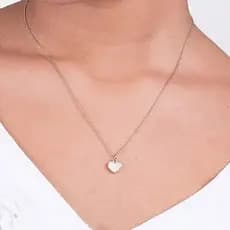Colar Rommanel Banhado Ouro Coração Com Zircônias 531598 Dia das Mães