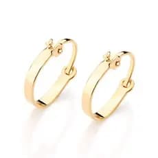 Brinco Argola Rommanel Banhado Ouro 18k Infantil Lisa e Pequena 520293 REF: 3203360000 FOLHEAGEM