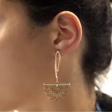 Brinco Rommanel Banhado Ouro 18k Leque de Flores Vazadas 525663 Ana Hickmann