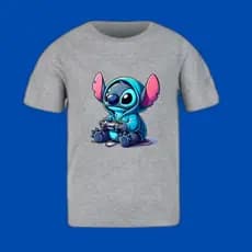 Camiseta  Personagem Adulto e Infantil Cinza