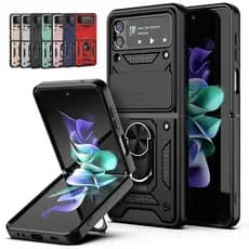 Capa Case Protetora Com Função Stand e Anel Para o Samsung Galaxy Z Flip 4 e 3
