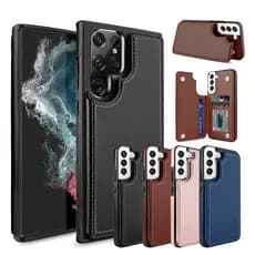 Capa Carteira Couro Fecho de Botão Magnético para o Samsung Galaxy S23 / S23 Plus / S23 Ultra