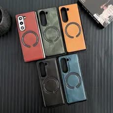 Capa Protetora em Couro Sintético com a Tecnologia Magsafe para o Samsung Galaxy Z Fold 5