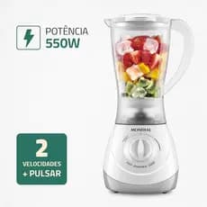 Liquidificador Mondial Branco 127v Turbo Power 2 Velocidades 550w 1.5L