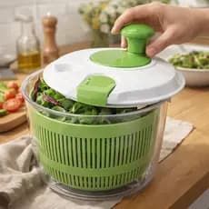 Seca Salada Centrífuga Com Travas Secador Folhas Alfaces Verduras Manual Completo Prático
