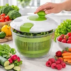 Centrífuga Seca Salada Completa Secador Folhas Alfaces Verduras Manual Prático