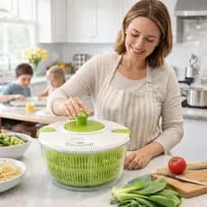 Seca Saladas Centrifuga Secadora Folhas Tampa Com Travas