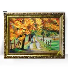 Quadro Moldura Trabalhada Paisagem Estrada Natureza Interior 47x35cm