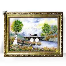 Quadro Moldura Trabalhada Donzela Adeus Carruagem Adeus 47x35cm