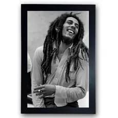 Quadro Decorativo Bob Marley Reggae Music Com moldura