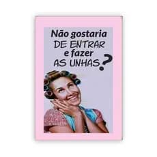 Placa humor Manicure Salão de Beleza  Decorativa 20x29 20x29cm