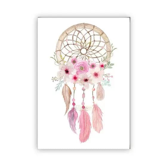 Placa Filtro dos Sonhos Meditação Rosa Manicure 20x29cm