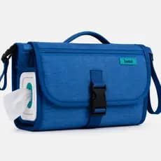 Bolsa Maternidade Trocador de Fraldas Portátil Impermeável com Porta Lenços e Bolsos Organizadores Dobrável Premium AZUL