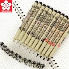 Autêntica Caneta De Desenho Individual Sakura Pigma Micron Marcadores De Canetas (SIZE-005/01/02/03/04/05/08/1/BR/PN)