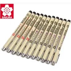 6 Pçs/set Sakura Pigma Micron Canetas De Desenho Individual Marcadores Pretos Caneta Marcadora De Esboço