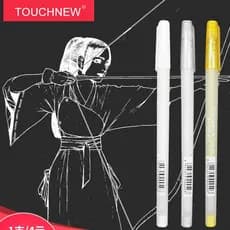 Touchnew Caneta Marcadora De Gel Branco / Prateado / Dourado 0,8mm