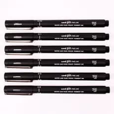6 Pcs UNIPIN Drawing Needles Pen Fine Liner Pen Pigma Micron Pens Markers Pen