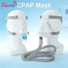 Salorie CPAP Set Máscara Universal De Silicone Fixa De Cabeça Ajustável + Mangueira Ventiladora 1,8 Metros Acessórios
